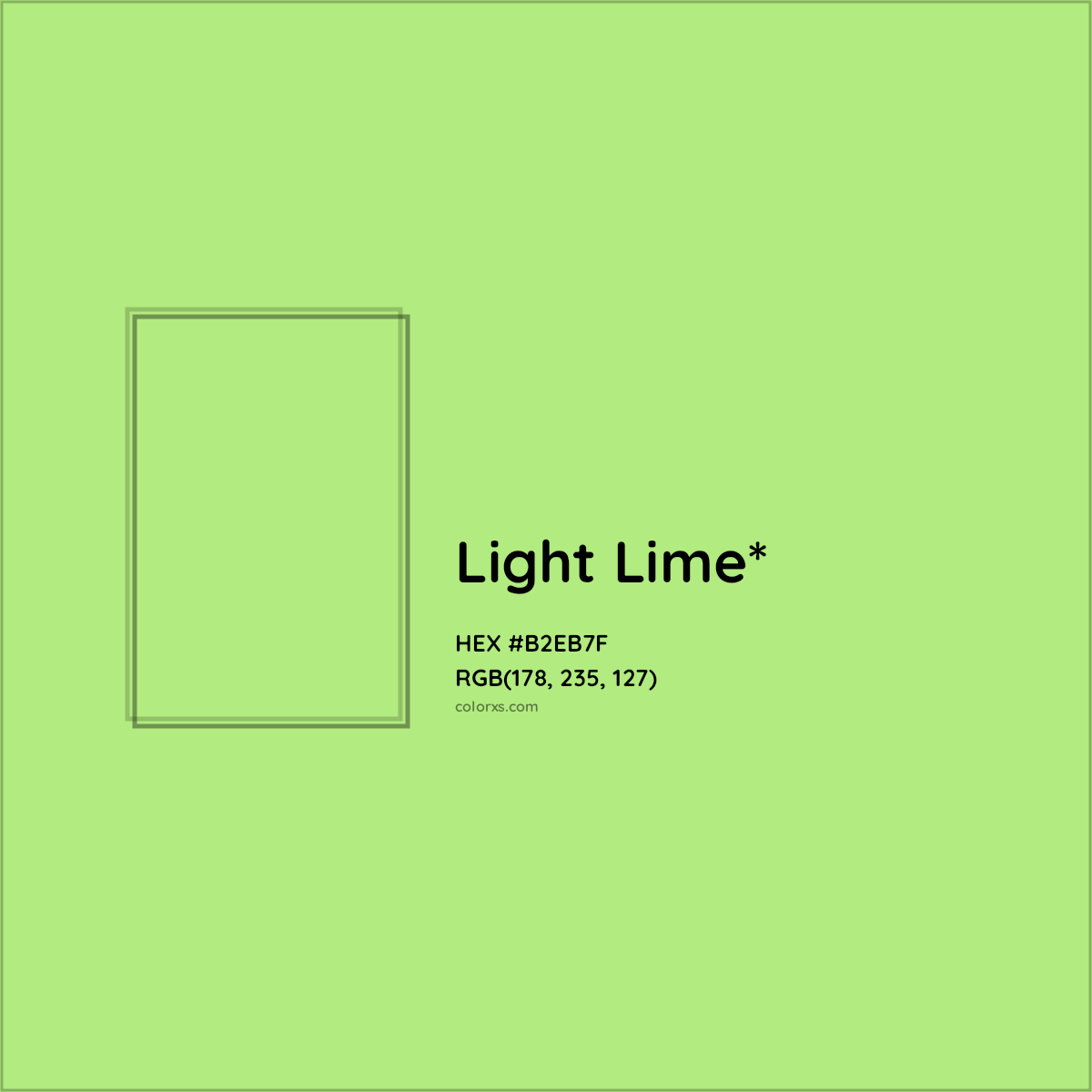 #B2EB7F hex color. RGB, RYB, CMYK, HSL, HSV codes and color conversions. Matching color names, palettes, paints.