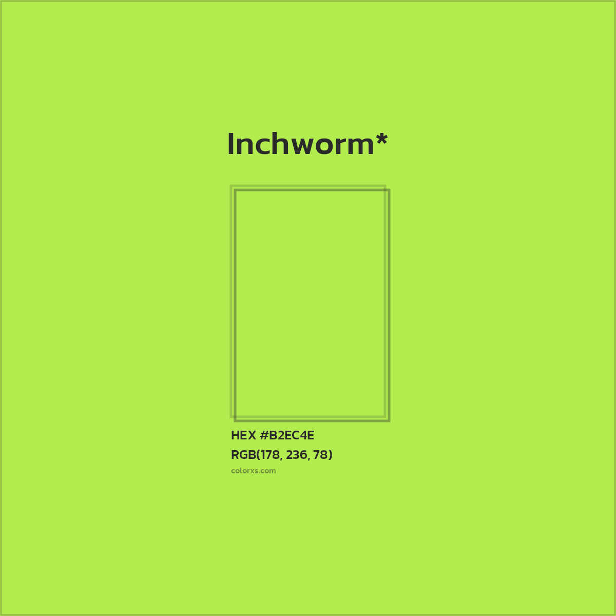 #B2EC4E hex color. RGB, RYB, CMYK, HSL, HSV codes and color conversions. Matching color names, palettes, paints.