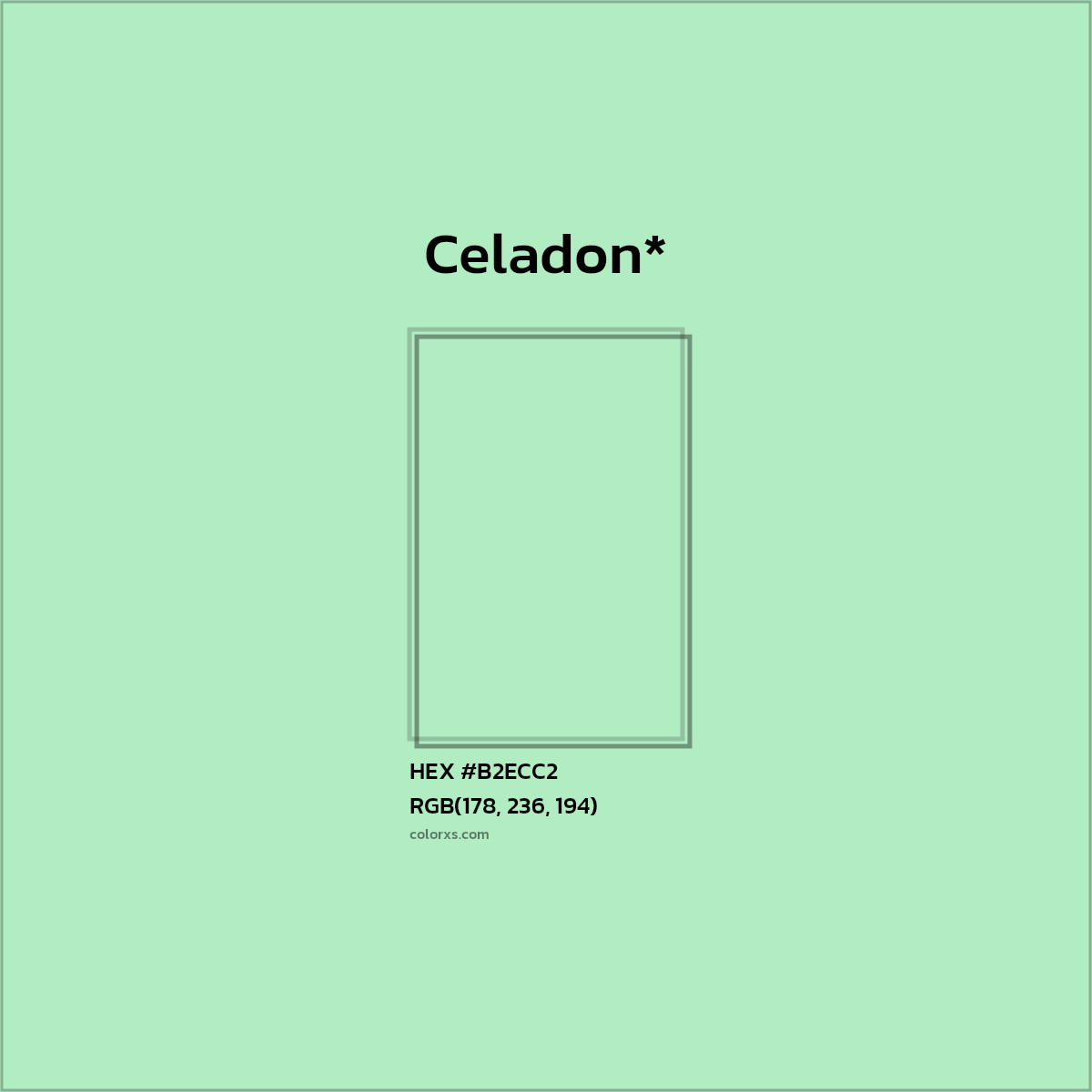 #B2ECC2 hex color. RGB, RYB, CMYK, HSL, HSV codes and color conversions. Matching color names, palettes, paints.