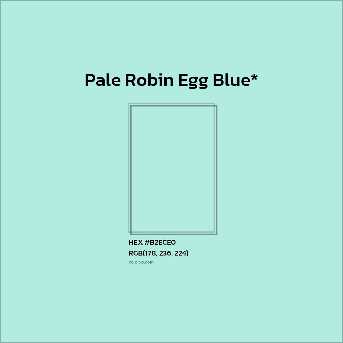 #B2ECE0 hex color. RGB, RYB, CMYK, HSL, HSV codes and color conversions. Matching color names, palettes, paints.