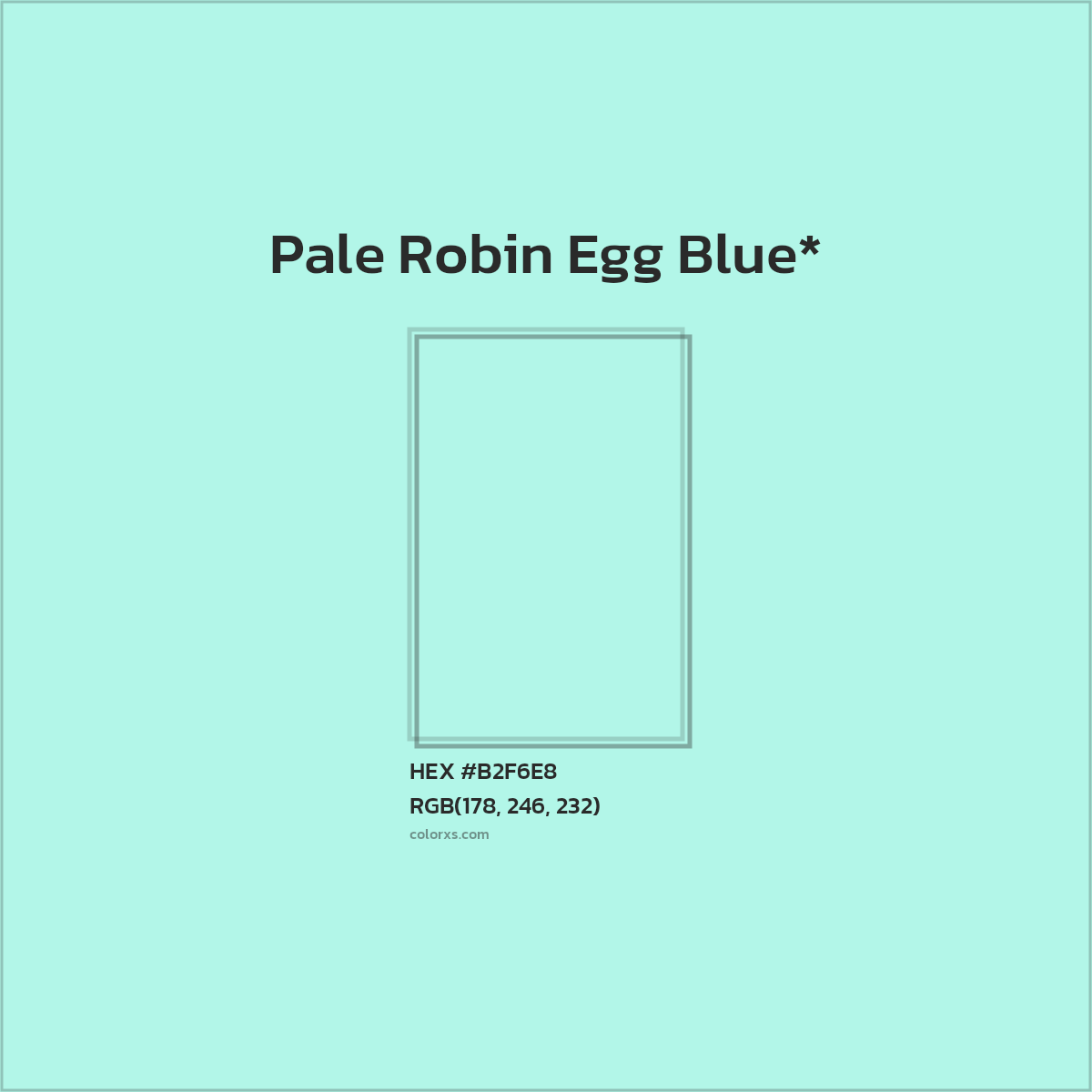 #B2F6E8 hex color. RGB, RYB, CMYK, HSL, HSV codes and color conversions. Matching color names, palettes, paints.