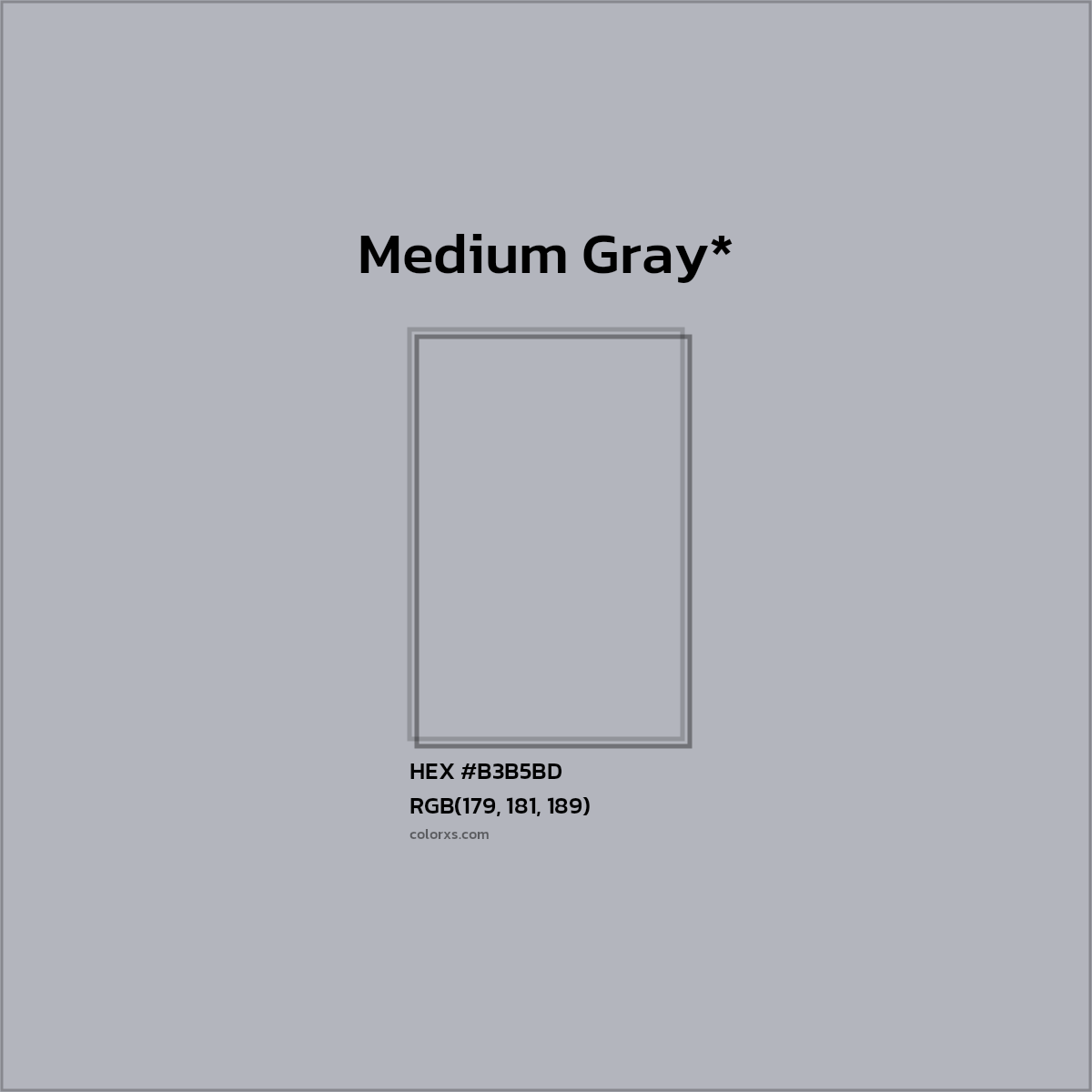 #B3B5BD hex color. RGB, RYB, CMYK, HSL, HSV codes and color conversions. Matching color names, palettes, paints.