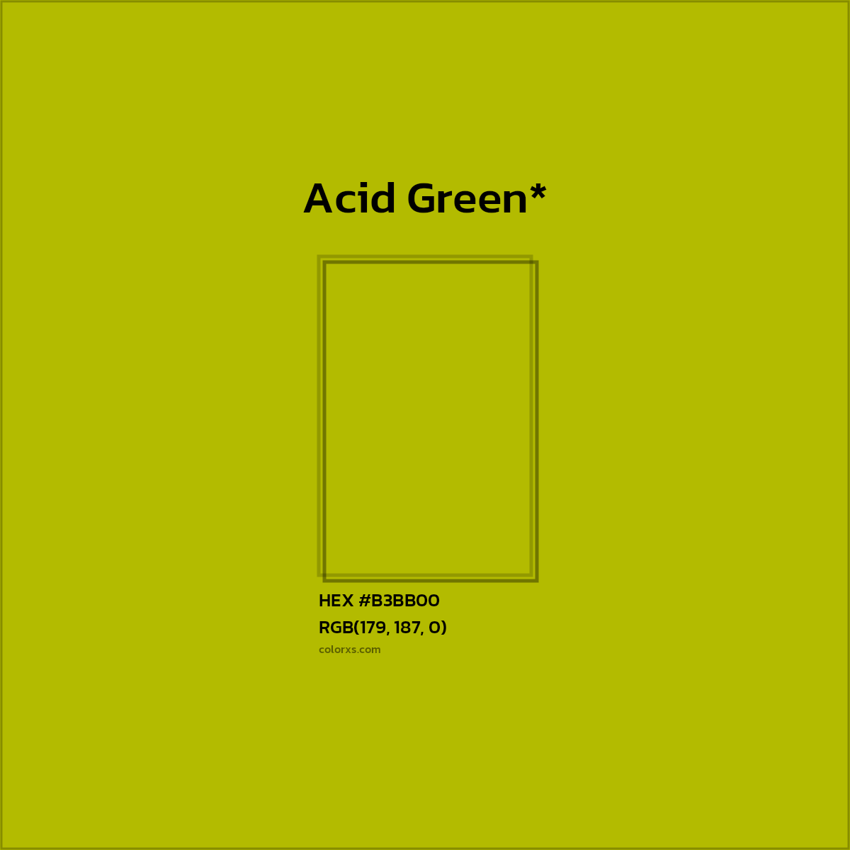 #B3BB00 hex color. RGB, RYB, CMYK, HSL, HSV codes and color conversions. Matching color names, palettes, paints.