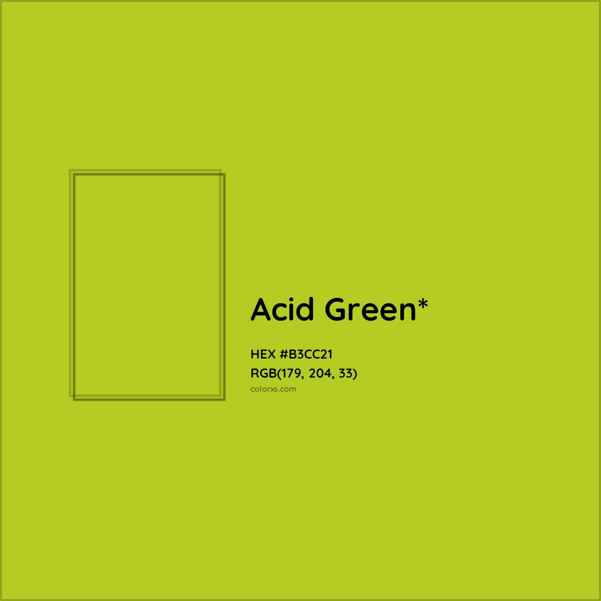 #B3CC21 hex color. RGB, RYB, CMYK, HSL, HSV codes and color conversions. Matching color names, palettes, paints.