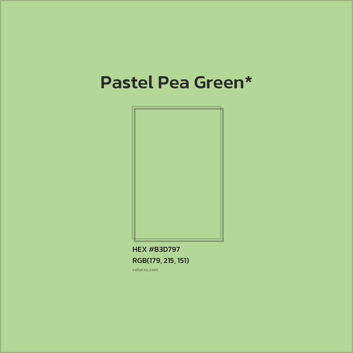#B3D797 hex color. RGB, RYB, CMYK, HSL, HSV codes and color conversions. Matching color names, palettes, paints.