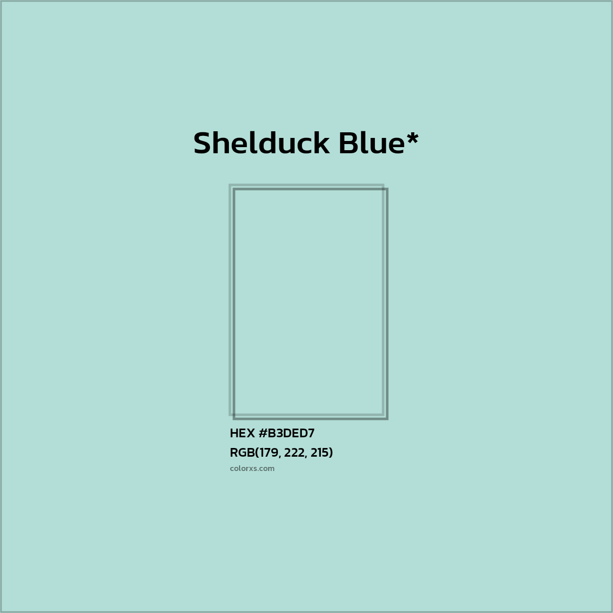 #B3DED7 hex color. RGB, RYB, CMYK, HSL, HSV codes and color conversions. Matching color names, palettes, paints.