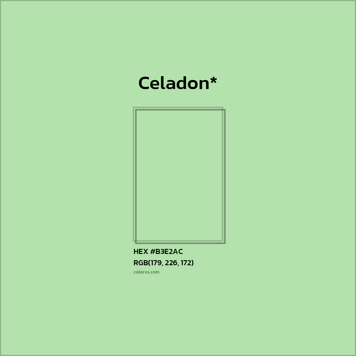 #B3E2AC hex color. RGB, RYB, CMYK, HSL, HSV codes and color conversions. Matching color names, palettes, paints.