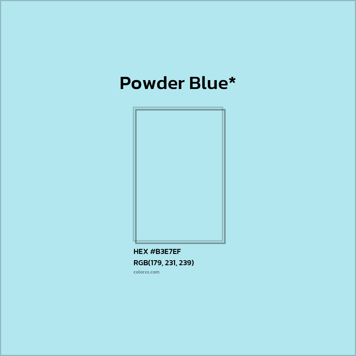 #B3E7EF hex color. RGB, RYB, CMYK, HSL, HSV codes and color conversions. Matching color names, palettes, paints.