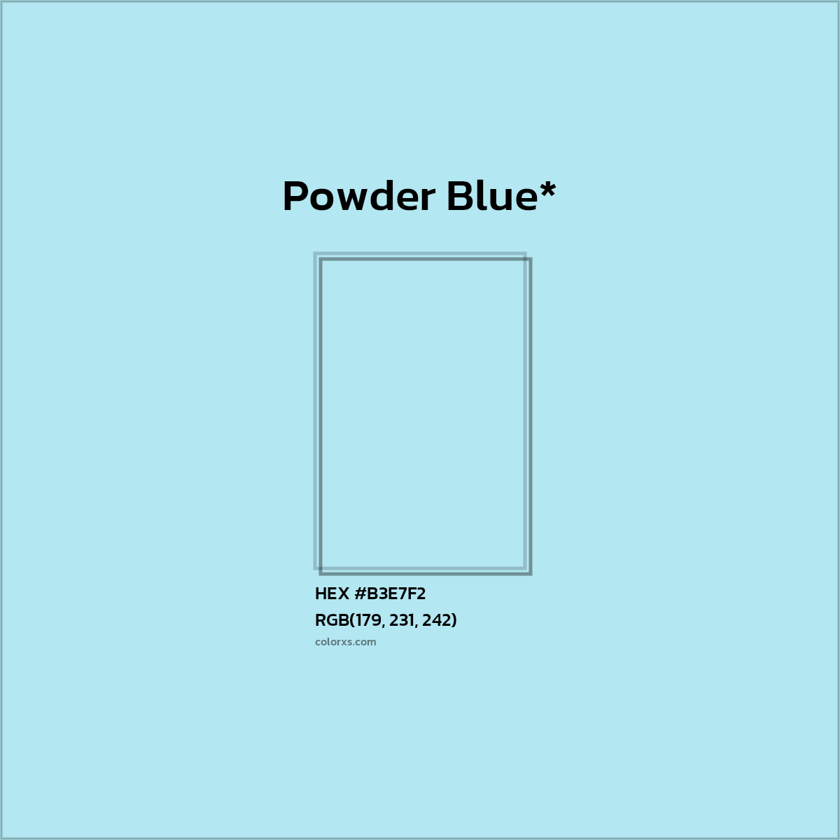 #B3E7F2 hex color. RGB, RYB, CMYK, HSL, HSV codes and color conversions. Matching color names, palettes, paints.