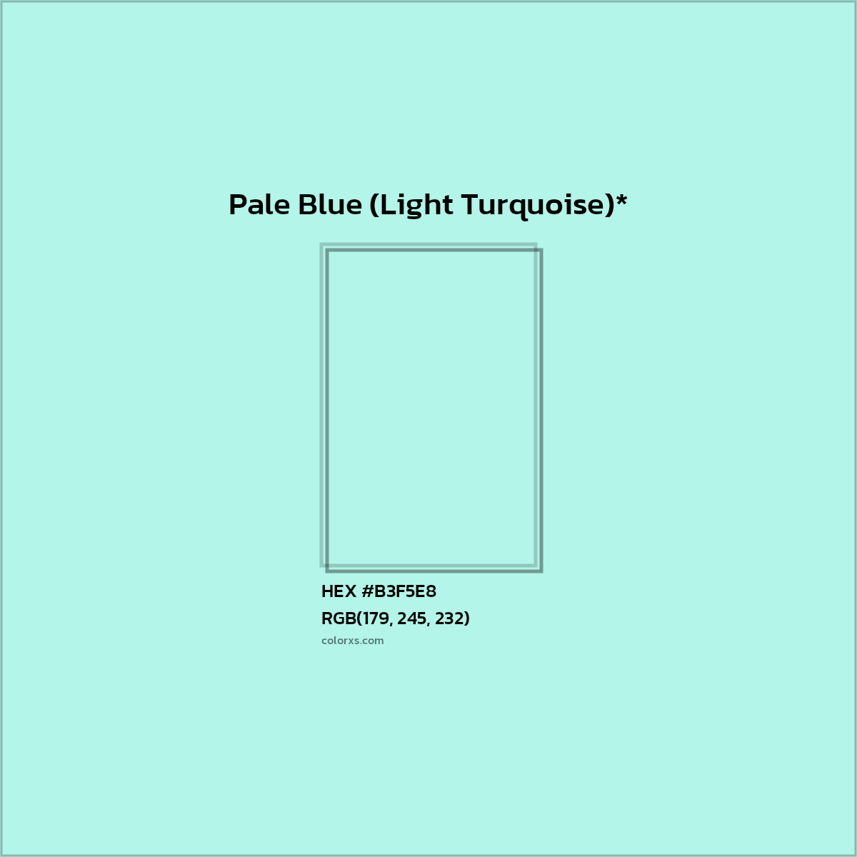 #B3F5E8 hex color. RGB, RYB, CMYK, HSL, HSV codes and color conversions. Matching color names, palettes, paints.