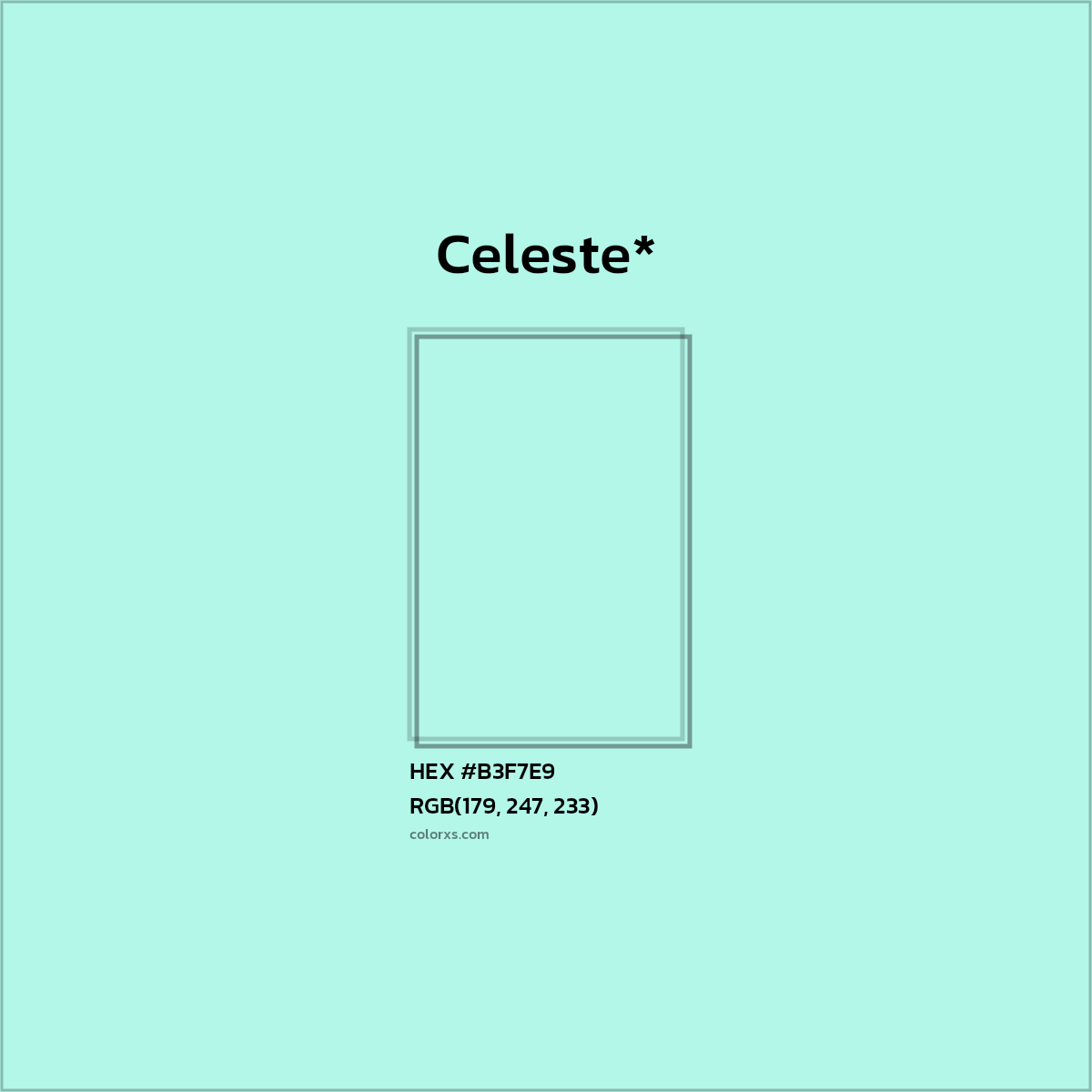 #B3F7E9 hex color. RGB, RYB, CMYK, HSL, HSV codes and color conversions. Matching color names, palettes, paints.