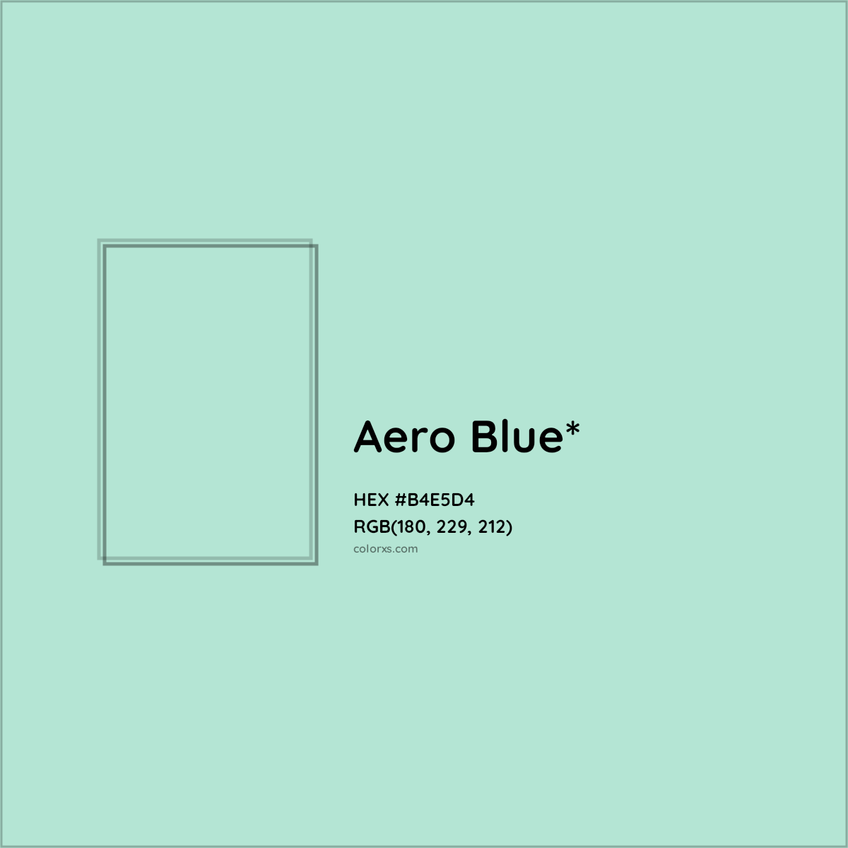 #B4E5D4 hex color. RGB, RYB, CMYK, HSL, HSV codes and color conversions. Matching color names, palettes, paints.