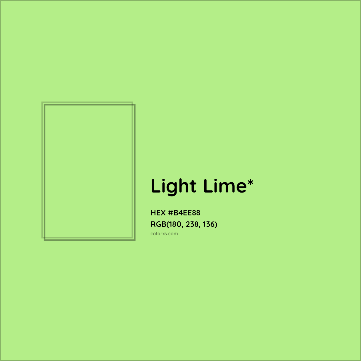 #B4EE88 hex color. RGB, RYB, CMYK, HSL, HSV codes and color conversions. Matching color names, palettes, paints.