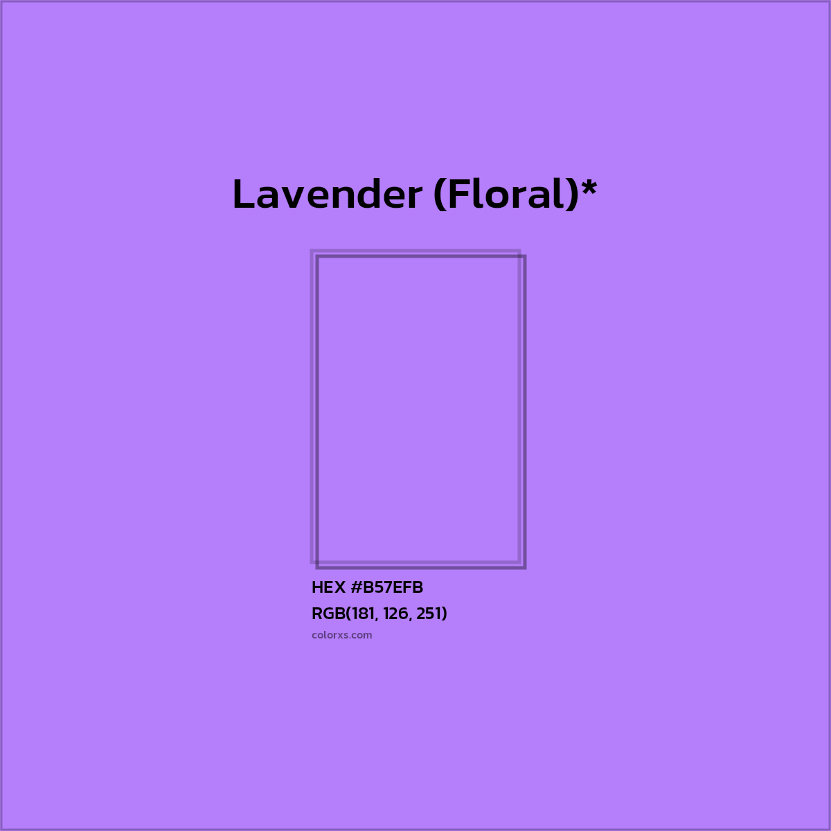 #B57EFB hex color. RGB, RYB, CMYK, HSL, HSV codes and color conversions. Matching color names, palettes, paints.