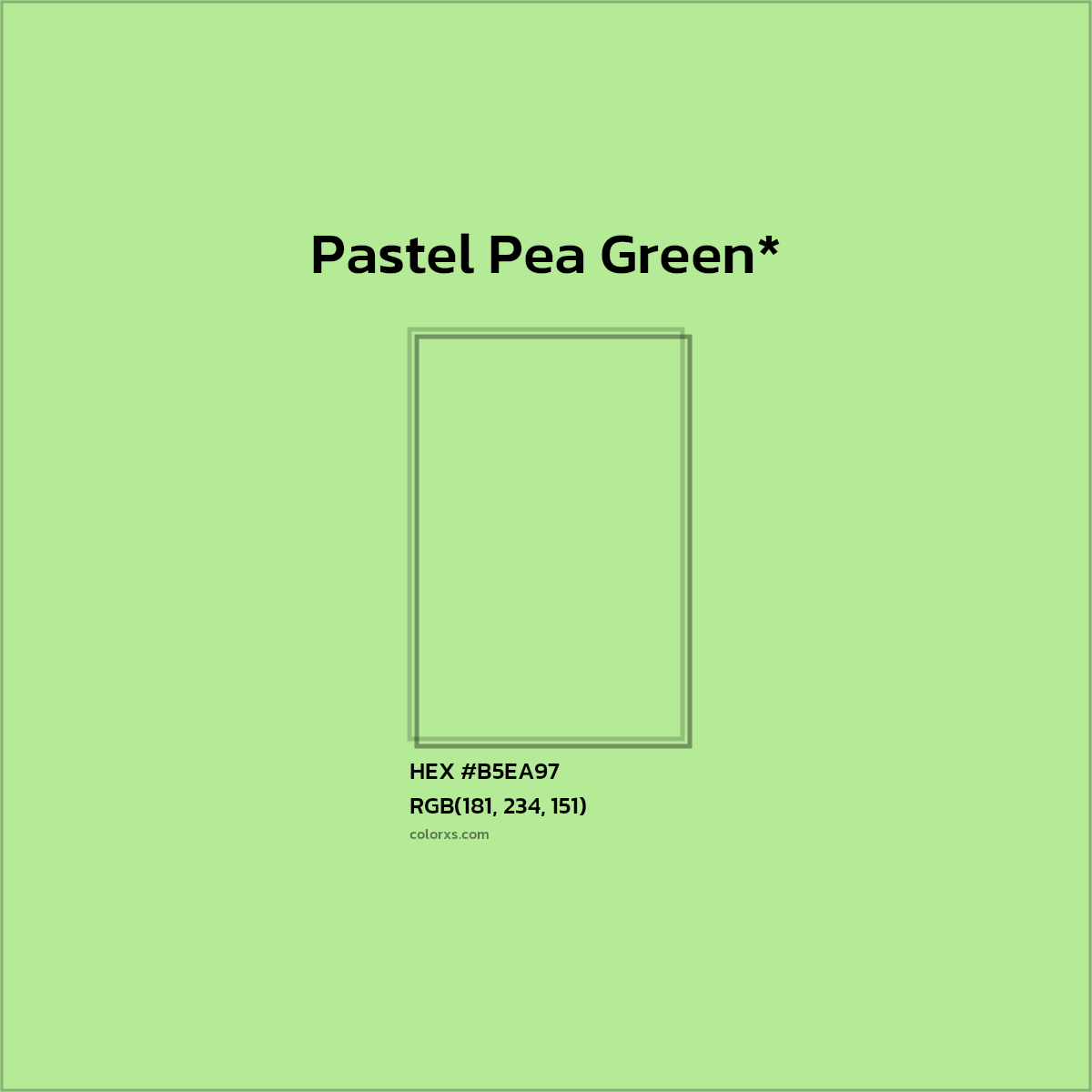 #B5EA97 hex color. RGB, RYB, CMYK, HSL, HSV codes and color conversions. Matching color names, palettes, paints.