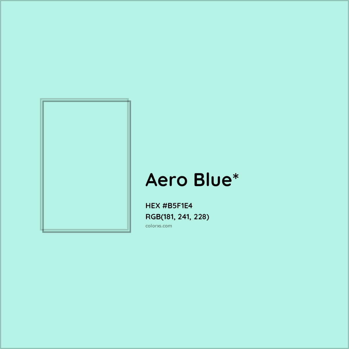 #B5F1E4 hex color. RGB, RYB, CMYK, HSL, HSV codes and color conversions. Matching color names, palettes, paints.