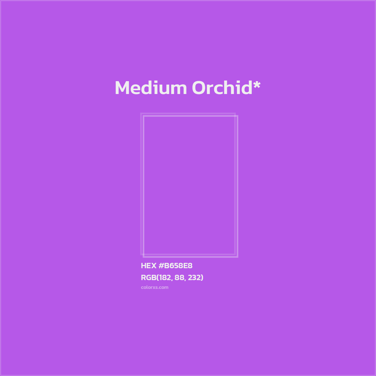 #B658E8 hex color. RGB, RYB, CMYK, HSL, HSV codes and color conversions. Matching color names, palettes, paints.