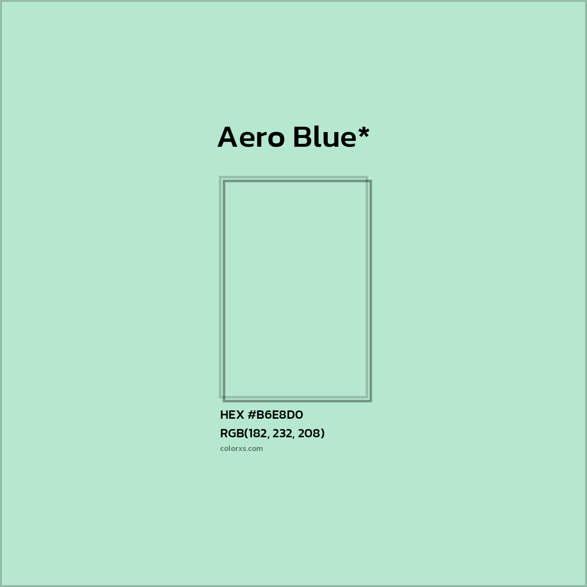 #B6E8D0 hex color. RGB, RYB, CMYK, HSL, HSV codes and color conversions. Matching color names, palettes, paints.
