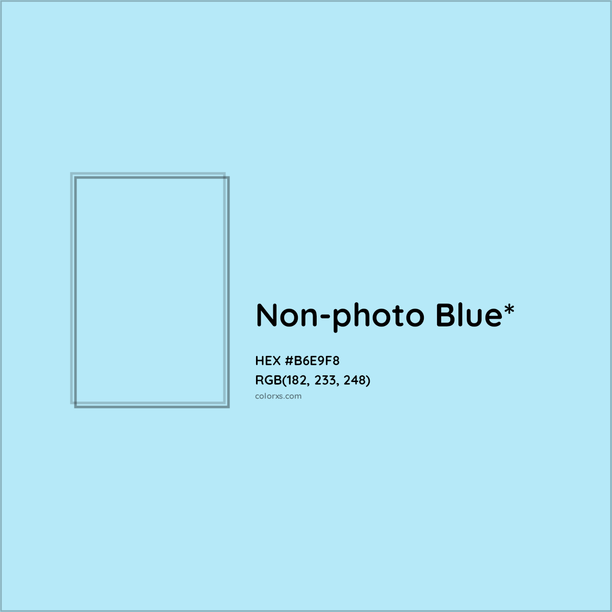 #B6E9F8 hex color. RGB, RYB, CMYK, HSL, HSV codes and color conversions. Matching color names, palettes, paints.