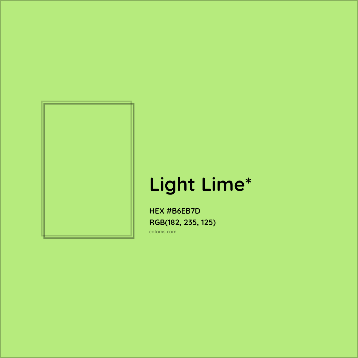 #B6EB7D hex color. RGB, RYB, CMYK, HSL, HSV codes and color conversions. Matching color names, palettes, paints.