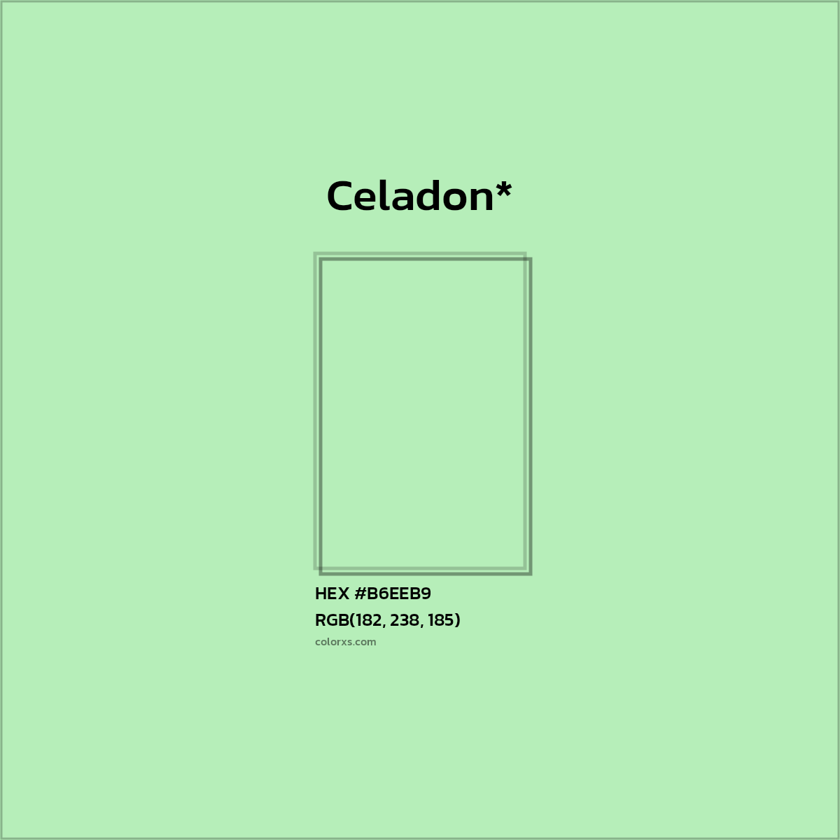 #B6EEB9 hex color. RGB, RYB, CMYK, HSL, HSV codes and color conversions. Matching color names, palettes, paints.