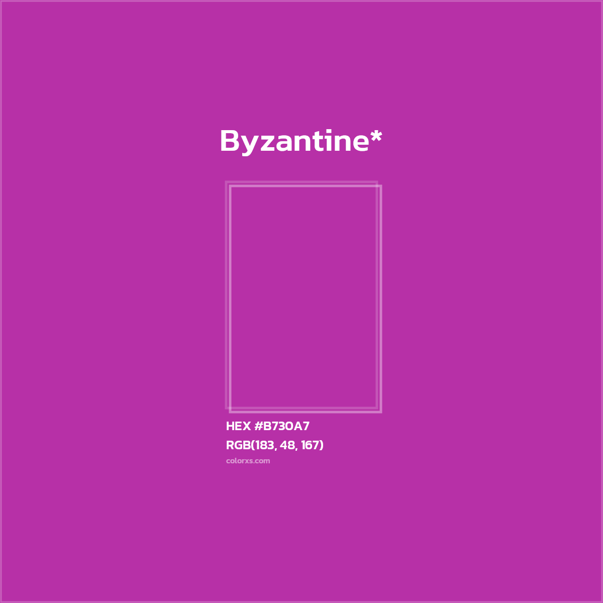 #B730A7 hex color. RGB, RYB, CMYK, HSL, HSV codes and color conversions. Matching color names, palettes, paints.