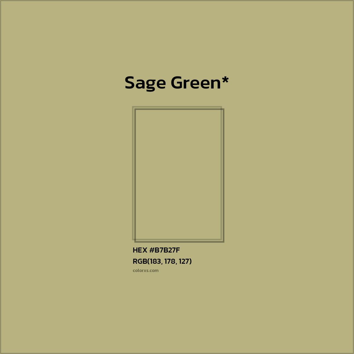 #B7B27F hex color. RGB, RYB, CMYK, HSL, HSV codes and color conversions. Matching color names, palettes, paints.