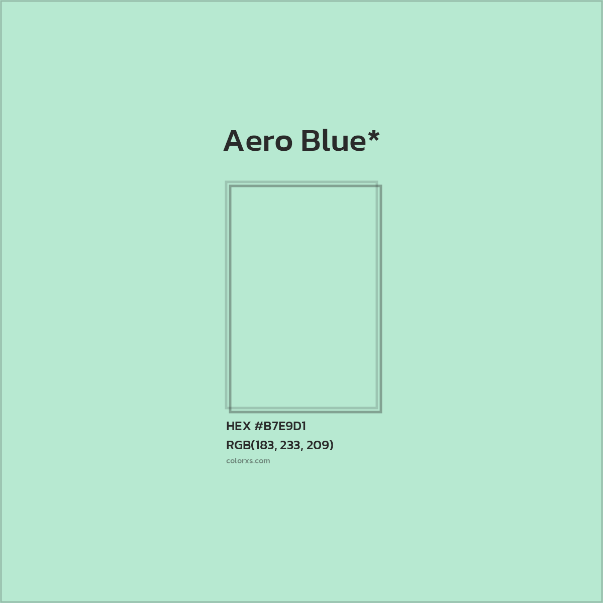 #B7E9D1 hex color. RGB, RYB, CMYK, HSL, HSV codes and color conversions. Matching color names, palettes, paints.
