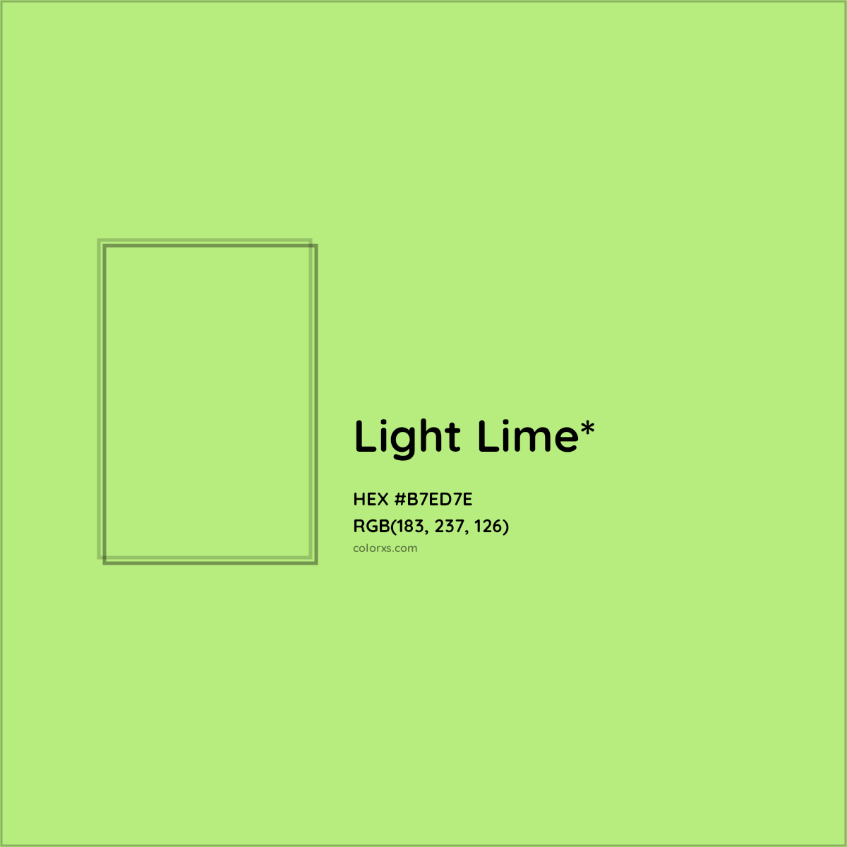#B7ED7E hex color. RGB, RYB, CMYK, HSL, HSV codes and color conversions. Matching color names, palettes, paints.