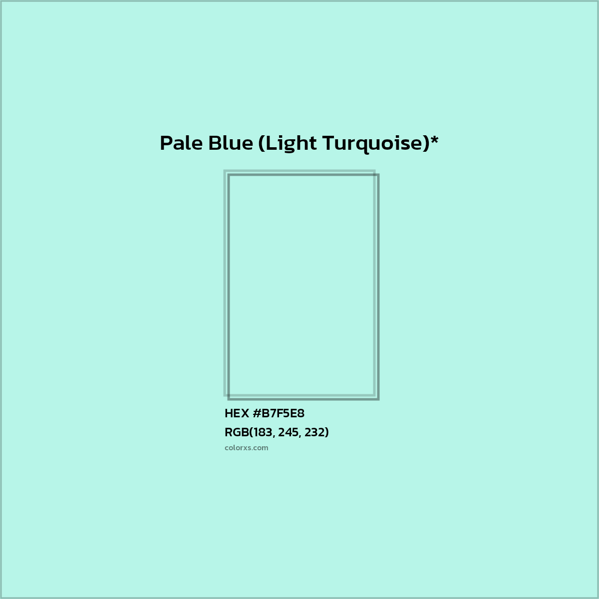 #B7F5E8 hex color. RGB, RYB, CMYK, HSL, HSV codes and color conversions. Matching color names, palettes, paints.