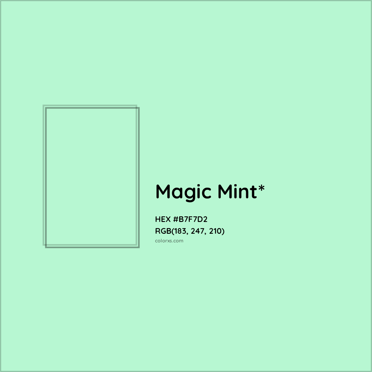#B7F7D2 hex color. RGB, RYB, CMYK, HSL, HSV codes and color conversions. Matching color names, palettes, paints.
