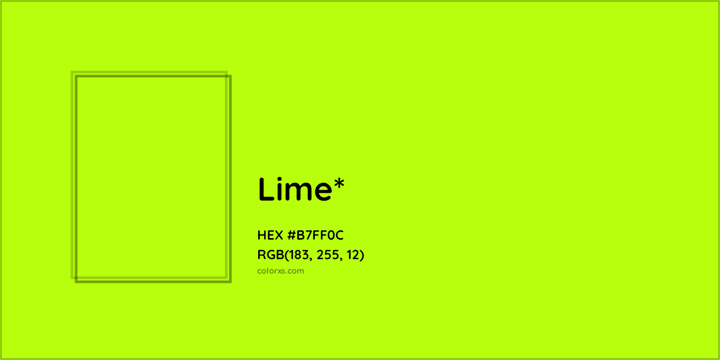 #B7FF0C hex color. RGB, RYB, CMYK, HSL, HSV codes and color conversions. Matching color names, palettes, paints.