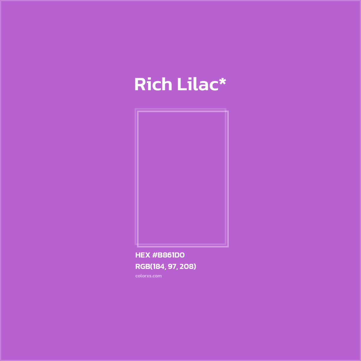 #B861D0 hex color. RGB, RYB, CMYK, HSL, HSV codes and color conversions. Matching color names, palettes, paints.