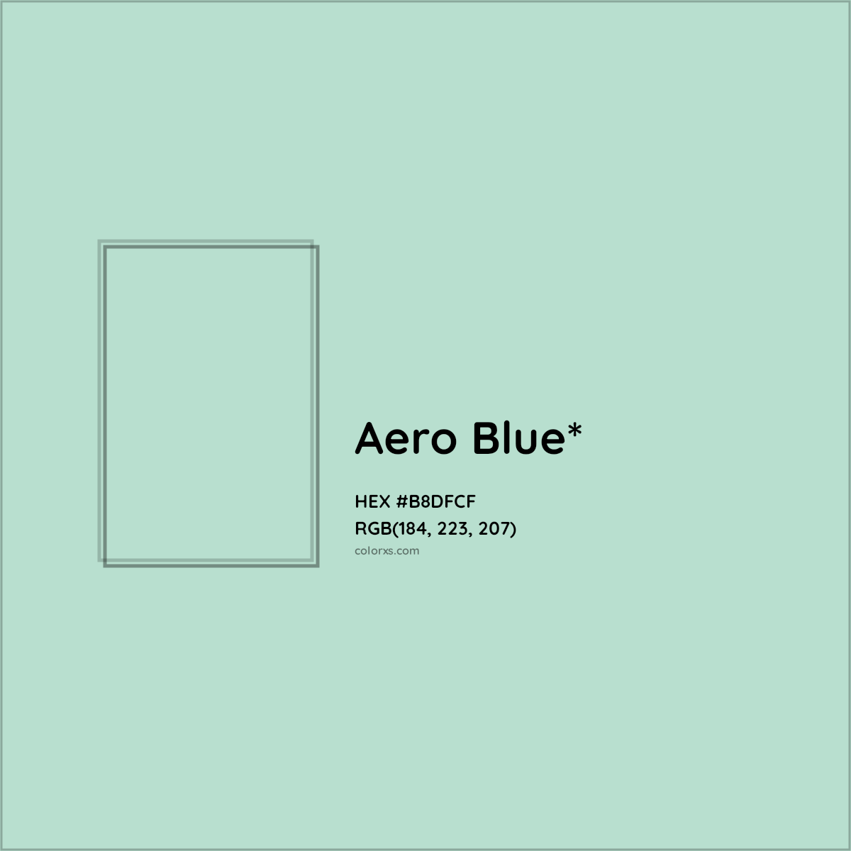 #B8DFCF hex color. RGB, RYB, CMYK, HSL, HSV codes and color conversions. Matching color names, palettes, paints.
