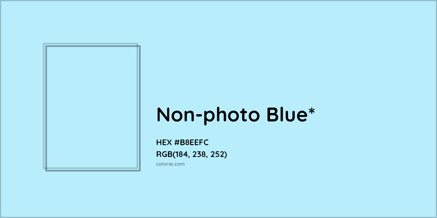 #B8EEFC hex color. RGB, RYB, CMYK, HSL, HSV codes and color conversions. Matching color names, palettes, paints.