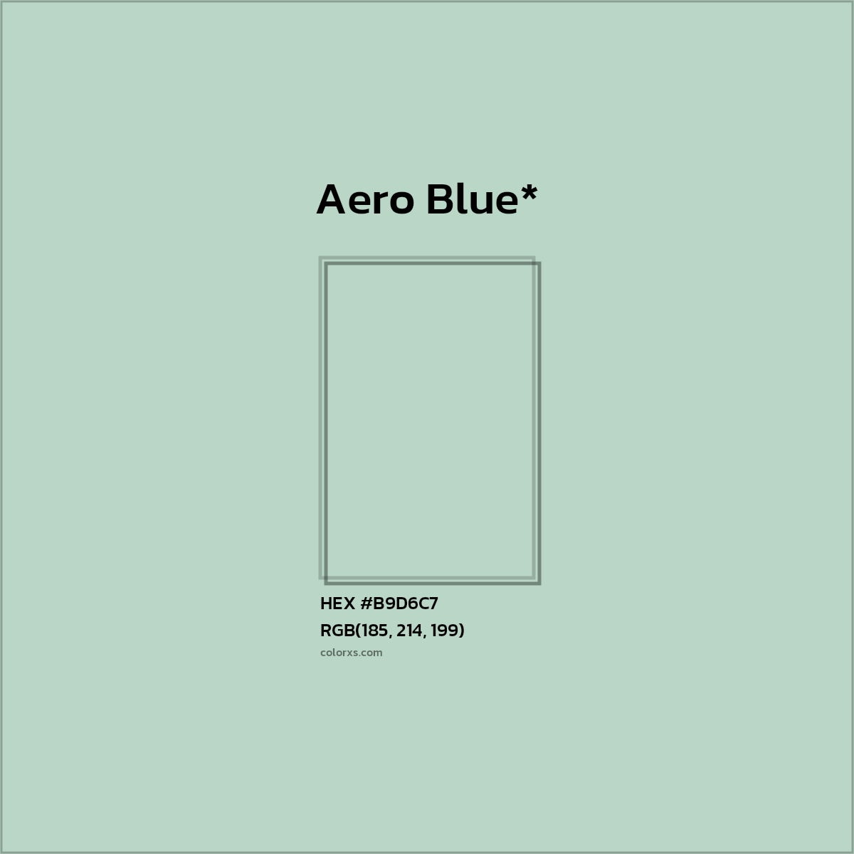 #B9D6C7 hex color. RGB, RYB, CMYK, HSL, HSV codes and color conversions. Matching color names, palettes, paints.