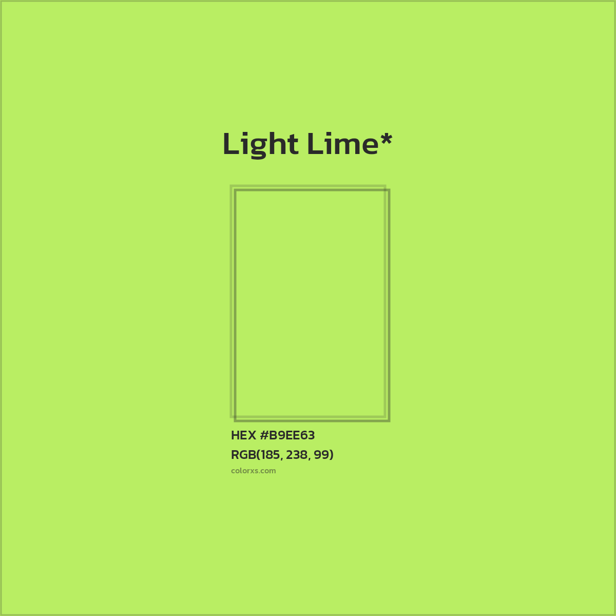 #B9EE63 hex color. RGB, RYB, CMYK, HSL, HSV codes and color conversions. Matching color names, palettes, paints.