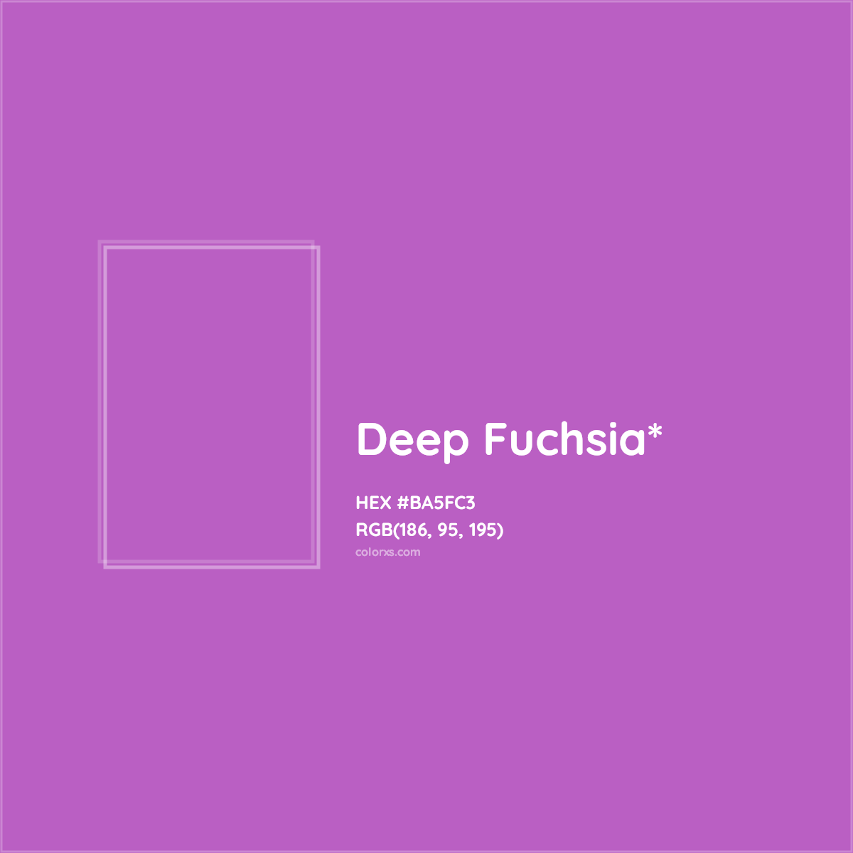 #BA5FC3 hex color. RGB, RYB, CMYK, HSL, HSV codes and color conversions. Matching color names, palettes, paints.