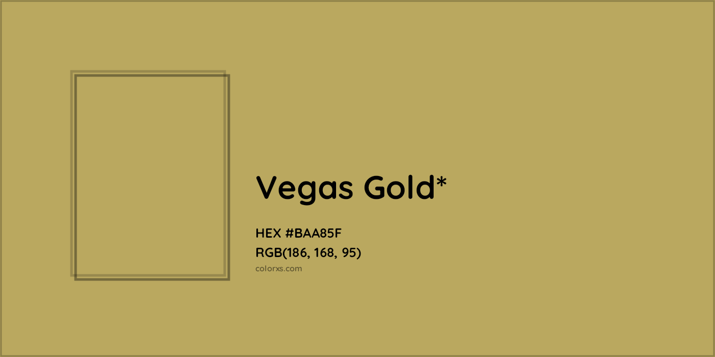 #BAA85F hex color. RGB, RYB, CMYK, HSL, HSV codes and color conversions. Matching color names, palettes, paints.
