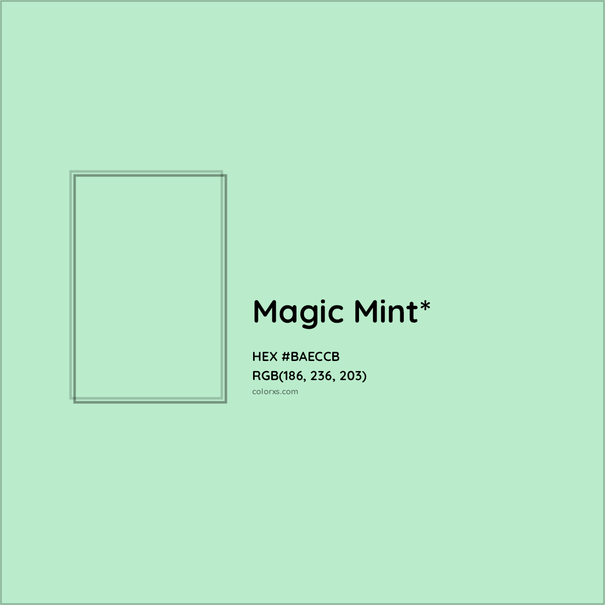 #BAECCB hex color. RGB, RYB, CMYK, HSL, HSV codes and color conversions. Matching color names, palettes, paints.