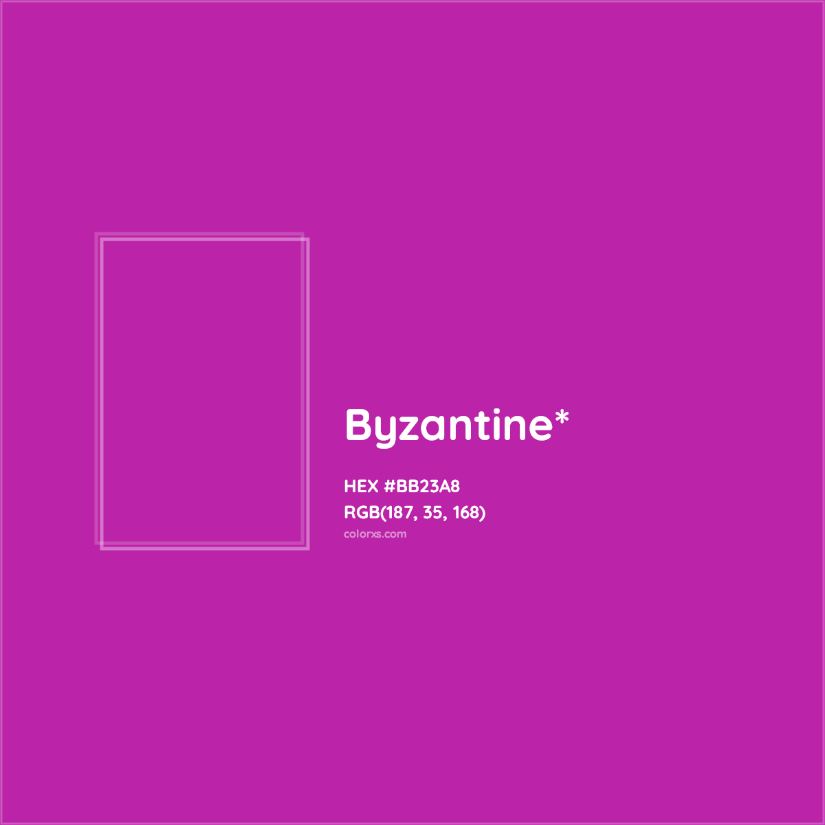 #BB23A8 hex color. RGB, RYB, CMYK, HSL, HSV codes and color conversions. Matching color names, palettes, paints.