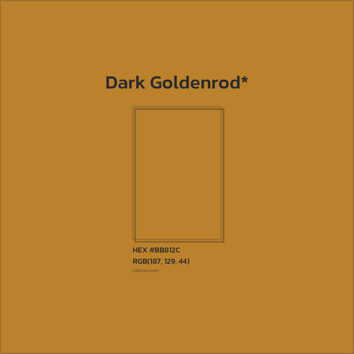 #BB812C hex color. RGB, RYB, CMYK, HSL, HSV codes and color conversions. Matching color names, palettes, paints.