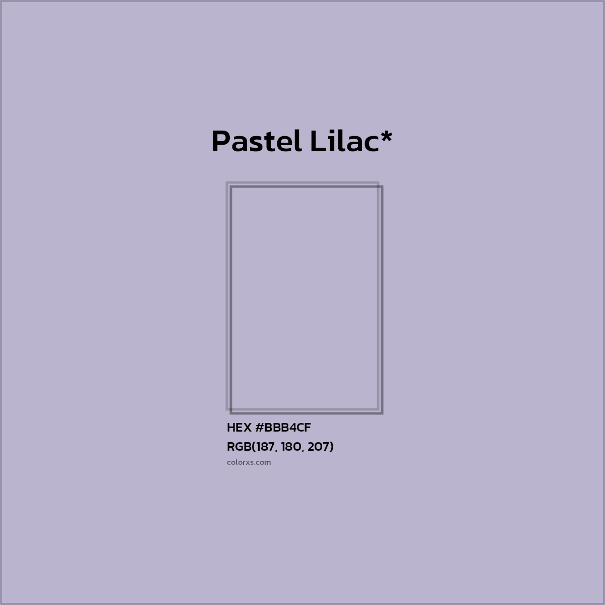 #BBB4CF hex color. RGB, RYB, CMYK, HSL, HSV codes and color conversions. Matching color names, palettes, paints.
