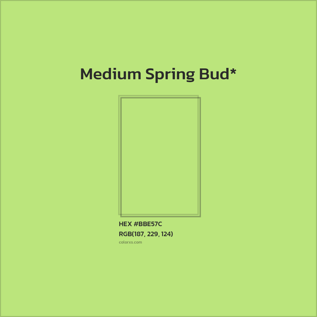#BBE57C hex color. RGB, RYB, CMYK, HSL, HSV codes and color conversions. Matching color names, palettes, paints.