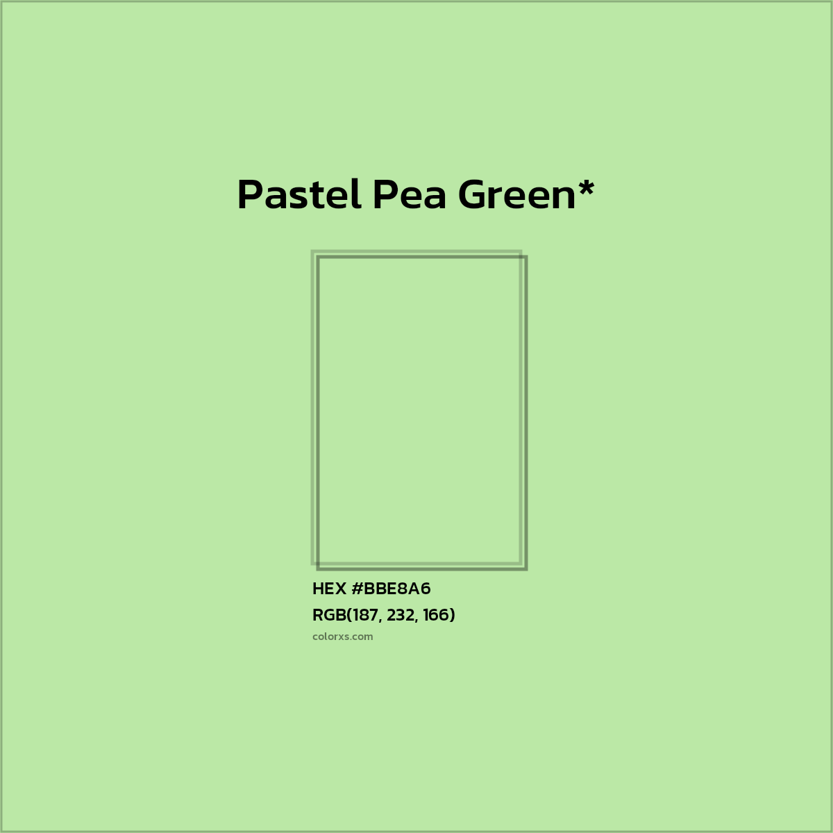 #BBE8A6 hex color. RGB, RYB, CMYK, HSL, HSV codes and color conversions. Matching color names, palettes, paints.
