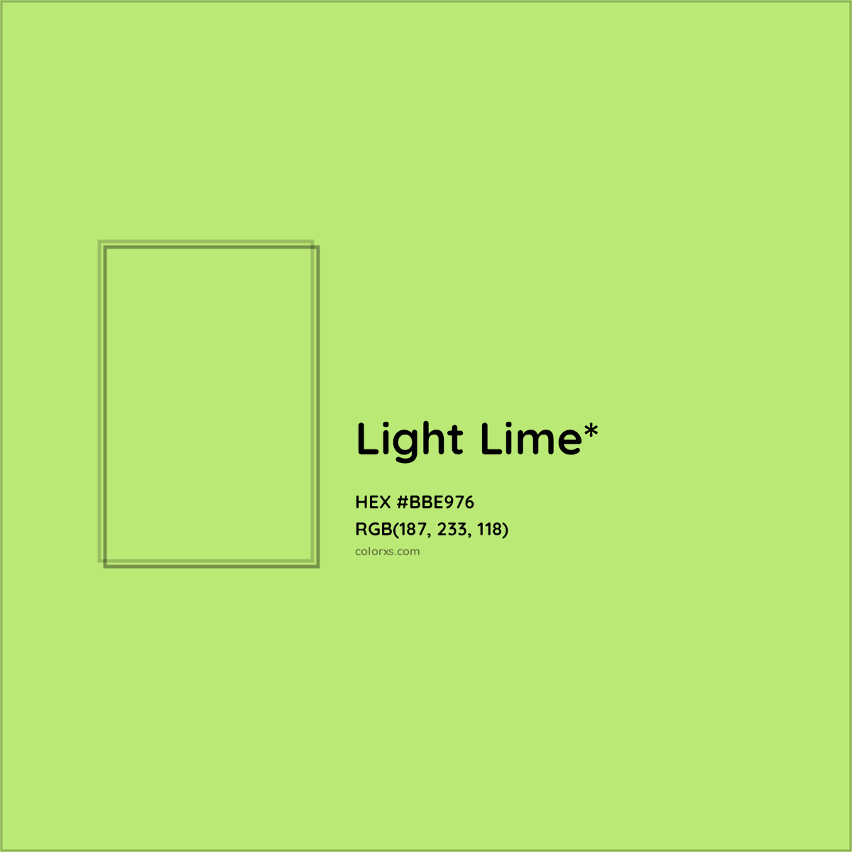 #BBE976 hex color. RGB, RYB, CMYK, HSL, HSV codes and color conversions. Matching color names, palettes, paints.