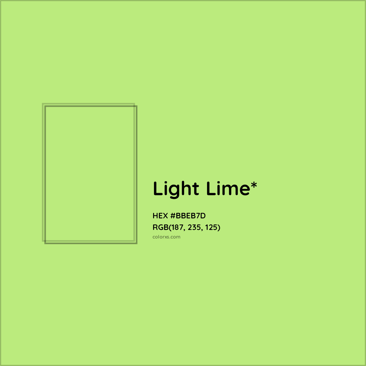 #BBEB7D hex color. RGB, RYB, CMYK, HSL, HSV codes and color conversions. Matching color names, palettes, paints.