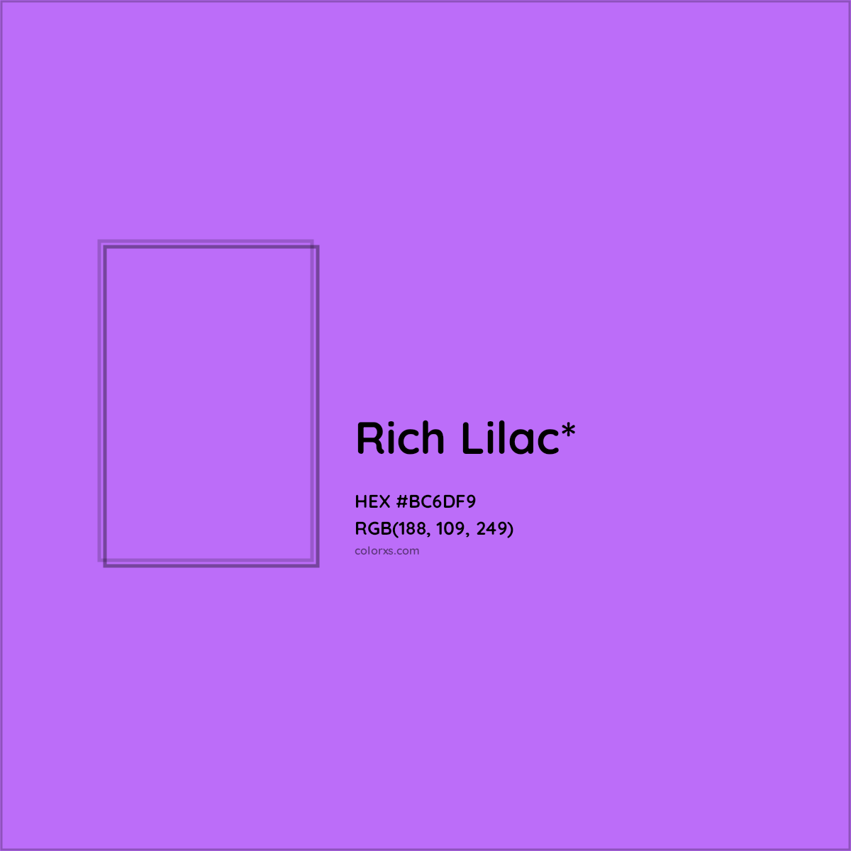 #BC6DF9 hex color. RGB, RYB, CMYK, HSL, HSV codes and color conversions. Matching color names, palettes, paints.