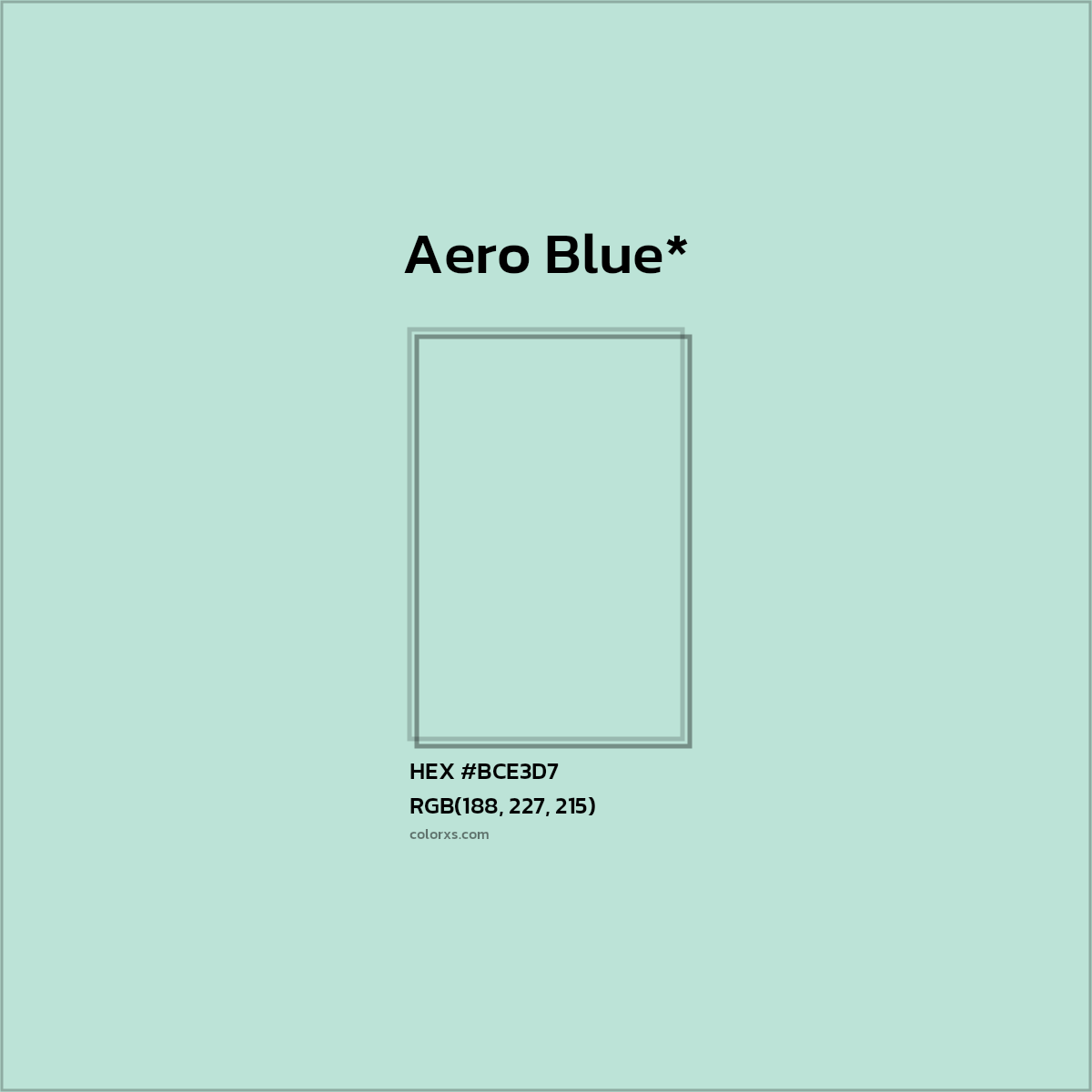 #BCE3D7 hex color. RGB, RYB, CMYK, HSL, HSV codes and color conversions. Matching color names, palettes, paints.