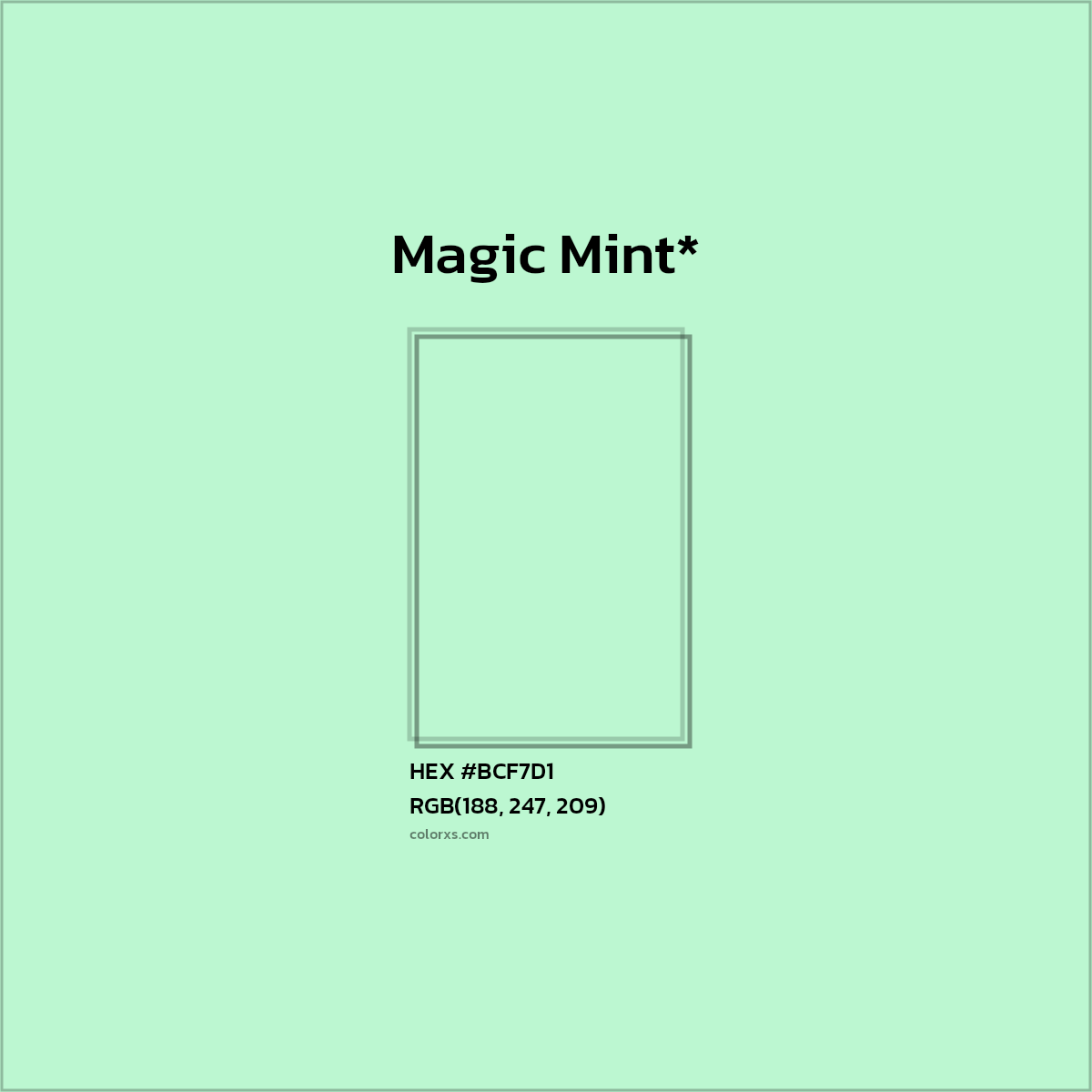 #BCF7D1 hex color. RGB, RYB, CMYK, HSL, HSV codes and color conversions. Matching color names, palettes, paints.
